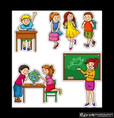 ����Сѧ��ʸ��ͼAI,��ͨ�к���ͨŮ��,ѧУС����,������,�ڰ����� ��ʦ �ٶ�ͯ�׶�԰