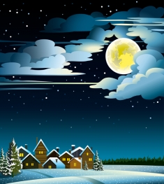 ������ѩ��ҹ��ͼƬ���� ���쿨ͨ�ز� ���ӿ�ͨģ�� ҹɫ�廭�ز� ҹ���廭��Ʊ���ͼ